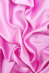 Image showing Smooth elegant pink silk as background 