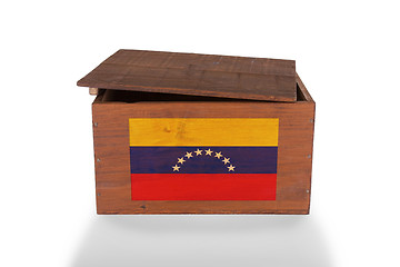 Image showing Wooden crate isolated on a white background