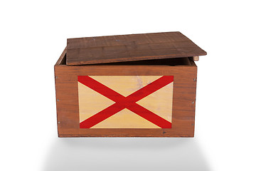 Image showing Wooden crate isolated on a white background