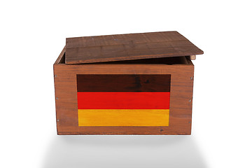 Image showing Wooden crate isolated on a white background