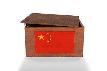 Image showing Wooden crate isolated on a white background