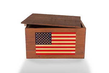 Image showing Wooden crate isolated on a white background