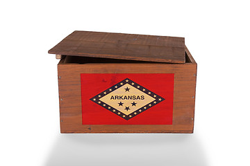 Image showing Wooden crate isolated on a white background