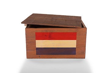 Image showing Wooden crate isolated on a white background