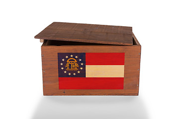 Image showing Wooden crate isolated on a white background