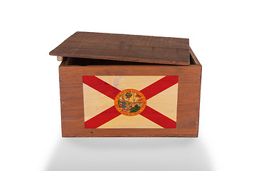 Image showing Wooden crate isolated on a white background