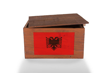 Image showing Wooden crate isolated on a white background