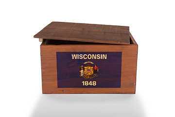 Image showing Wooden crate isolated on a white background