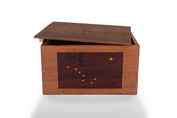 Image showing Wooden crate isolated on a white background