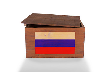 Image showing Wooden crate isolated on a white background