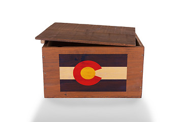 Image showing Wooden crate isolated on a white background