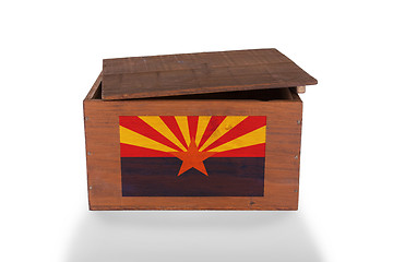 Image showing Wooden crate isolated on a white background