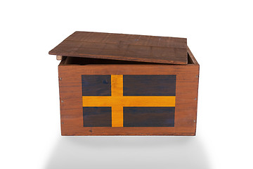 Image showing Wooden crate isolated on a white background