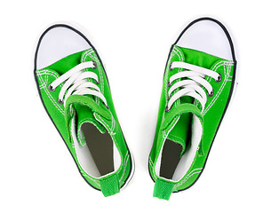 Image showing Green Sneakers top view