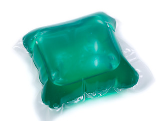 Image showing Green gel laundry capsules 