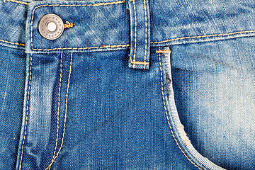 Image showing classic jeans, a fragment