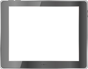 Image showing Black abstract tablet pc on white background