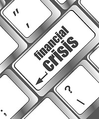 Image showing financial crisis key showing business insurance concept