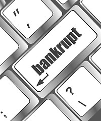 Image showing A keyboard with key reading bankrupt