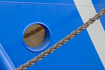 Image showing A window of the ship, a close up