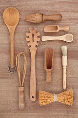 Image showing Rustic Kitchen Utensils