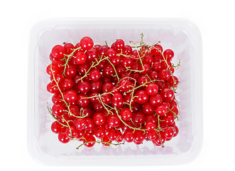 Image showing pile berries of red currant on white background