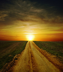 Image showing sunset over road