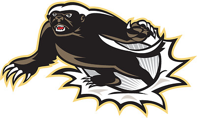 Image showing Honey Badger Mascot Jumping