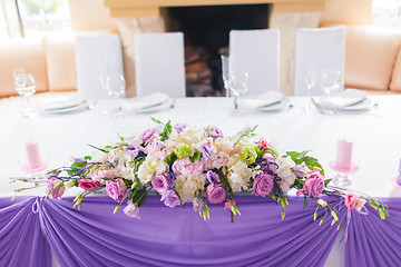 Image showing Tables decorated with flowers