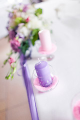 Image showing Tables decorated with flowers and candles