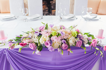 Image showing Tables decorated with flowers