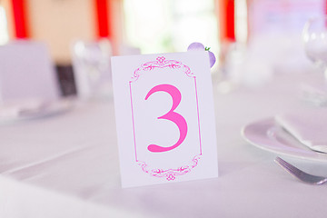 Image showing Number Three Table