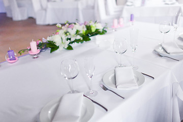 Image showing Tables decorated with flowers