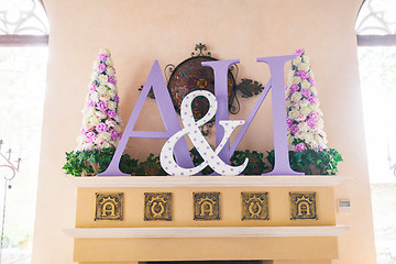 Image showing Initials of the bride and groom