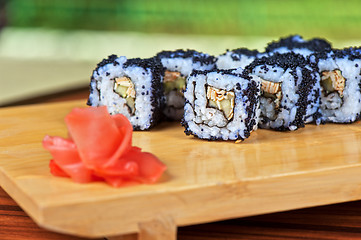 Image showing tobico sushi rolls