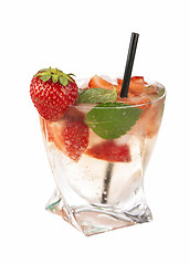 Image showing Strawberry mojito cocktail