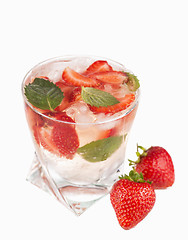 Image showing Strawberry mojito cocktail