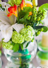 Image showing decoration with flowers and fruit