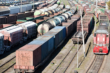 Image showing freight trains