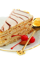 Image showing Esterhazy cake and red cherry.