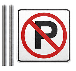 Image showing No parking sign on white