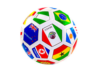 Image showing soccer ball with flags