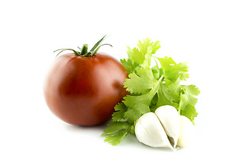 Image showing fresh tomatoes with Garlic and Parsley 