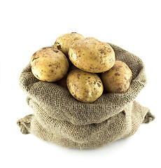 Image showing potatoes in burlap sack