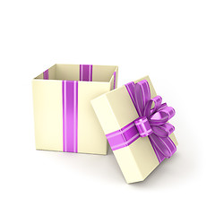 Image showing open gift box on white