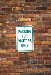 Image showing Visitors parking sign