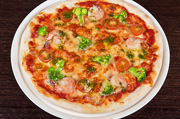 Image showing seafood pizza