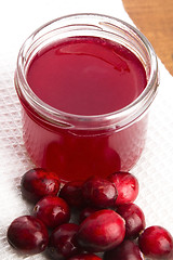 Image showing Jelly with Cranberries in Glass