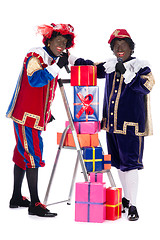 Image showing Zwarte Piet with presents