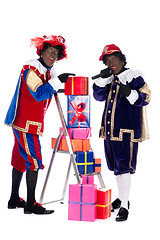 Image showing Zwarte Piet with presents